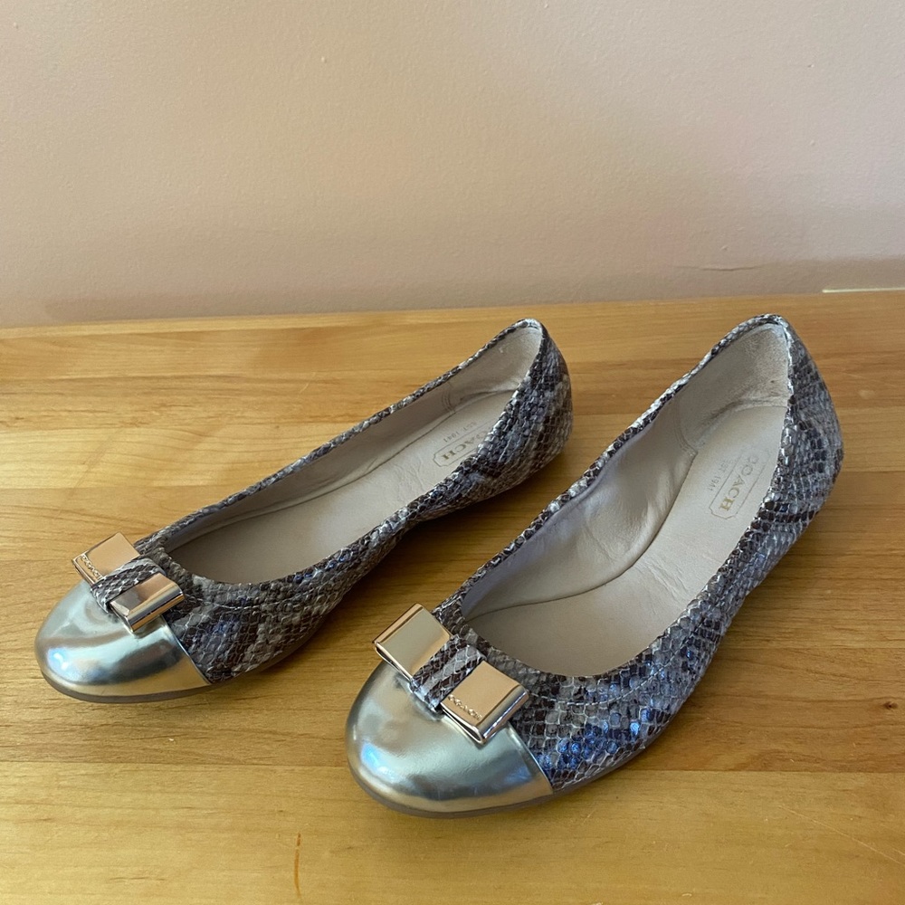 Coach snakeskin flats